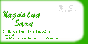 magdolna sara business card