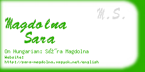 magdolna sara business card